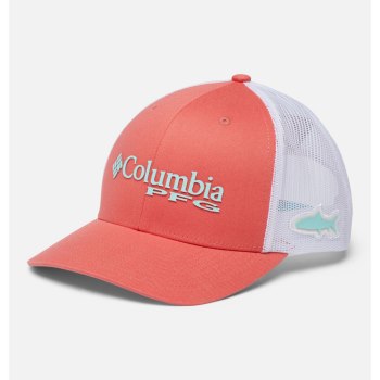 Columbia PFG Mesh Snap Back Ball, Gorras Naranjas Blancos Para Hombre | 936204-WOV